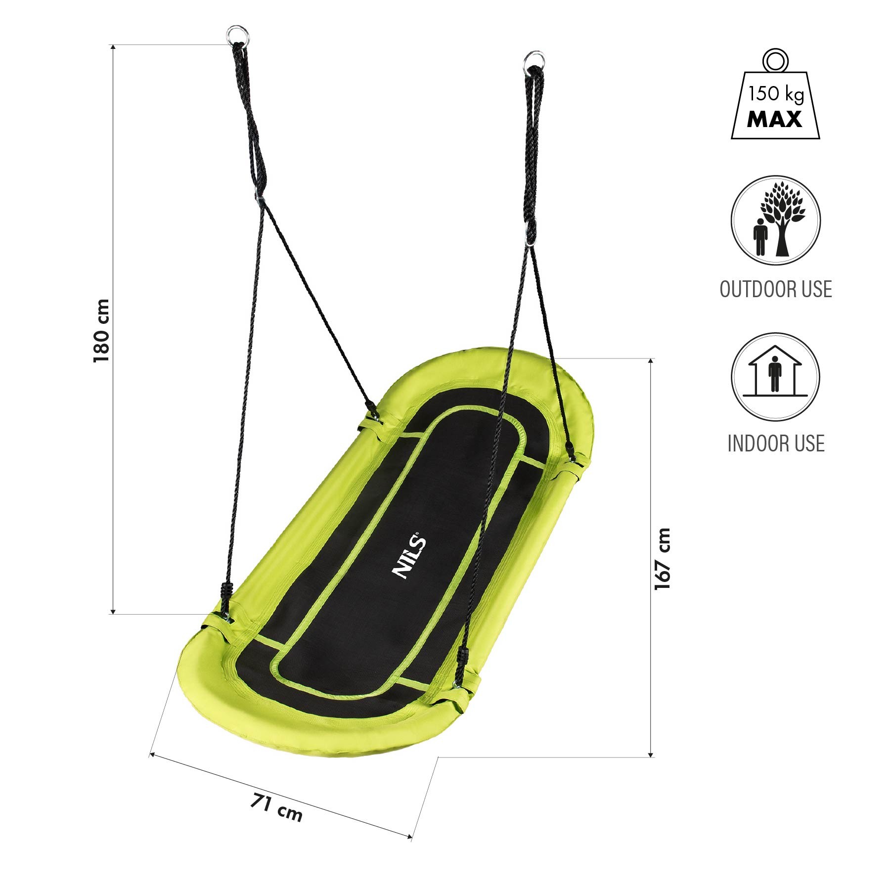 Leagăn oval NILS NB5044, Lime [2]