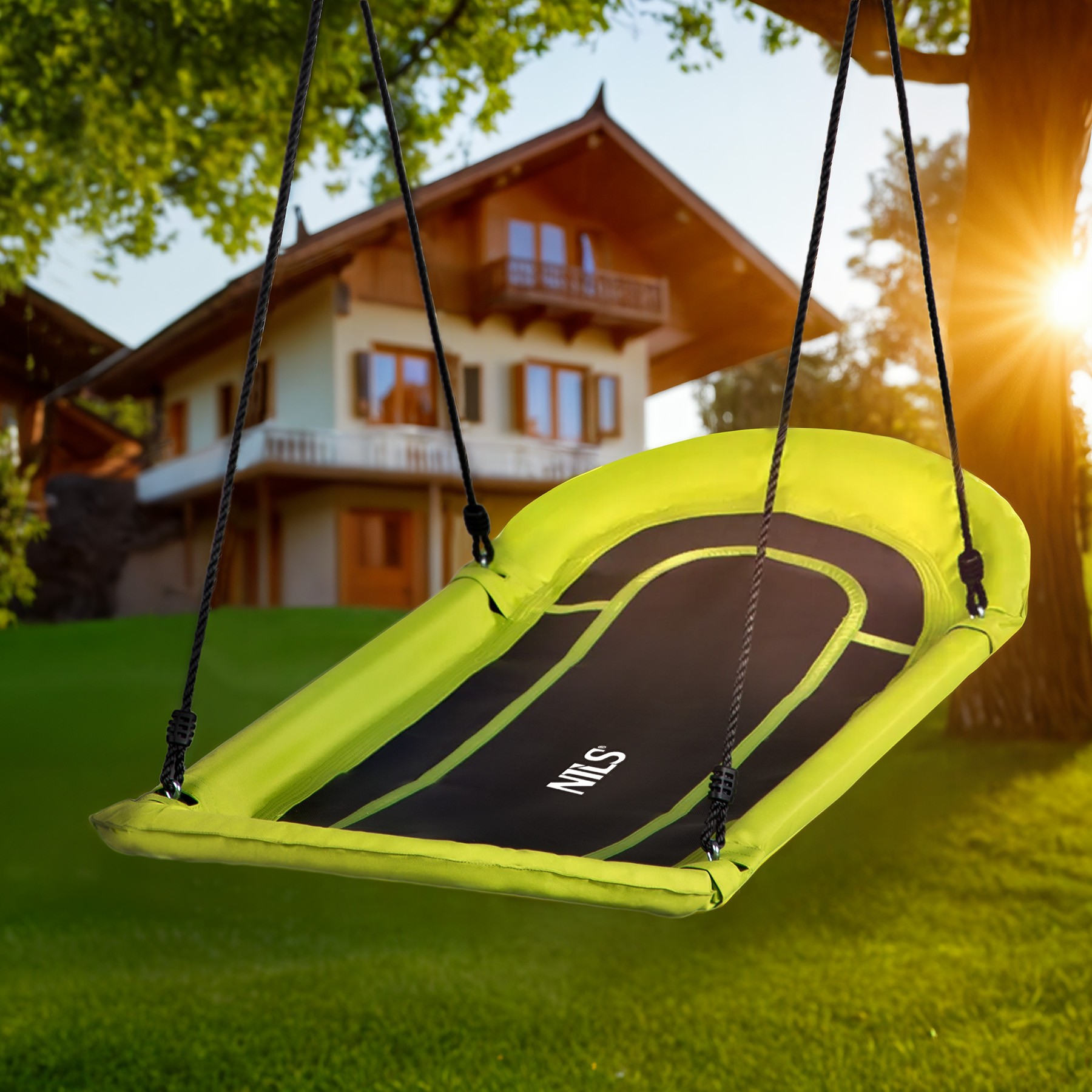 Premergatoare, Balansoare, Centre si saltelute de joaca - Leagăn oval NILS NB5044, Lime