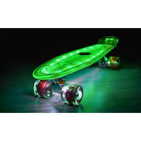 Penny board Mad Cruiser Full LED ABEC 7-verde