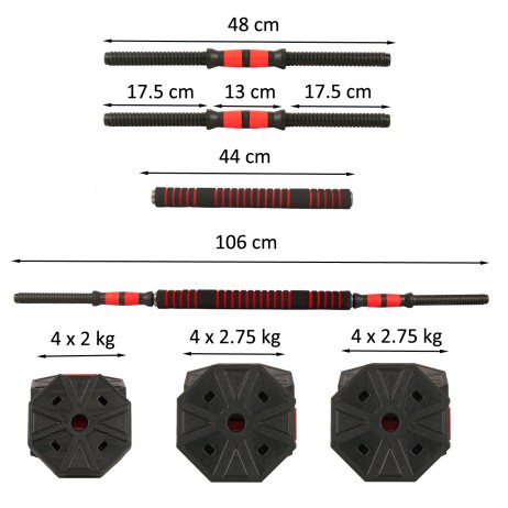 Set Haltera si Gantere ciment Sportmann SHG06 30 kg
