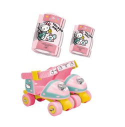 Set pentru copii patine si protectii Hello Kitty