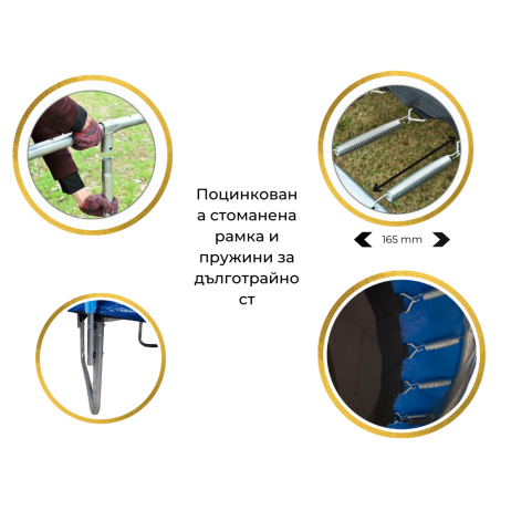 Trambulina si Plasa de Siguranta Sportmann 430 cm, Albastru