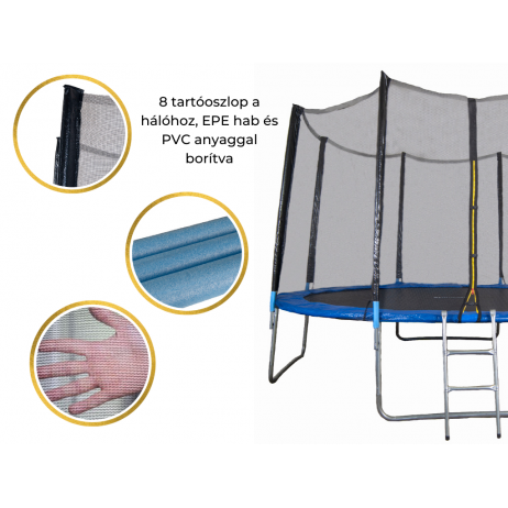 Trambulina si Plasa de Siguranta Sportmann 430 cm, Albastru
