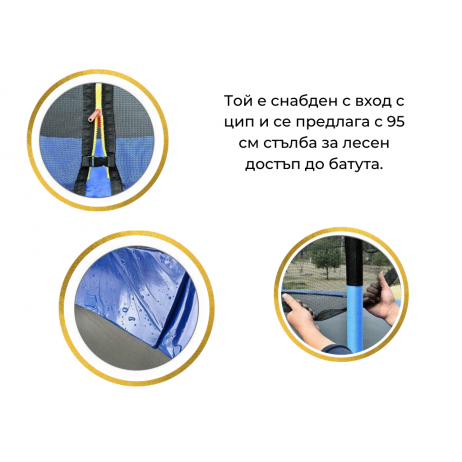 Trambulina si Plasa de Siguranta Sportmann 430 cm, Albastru