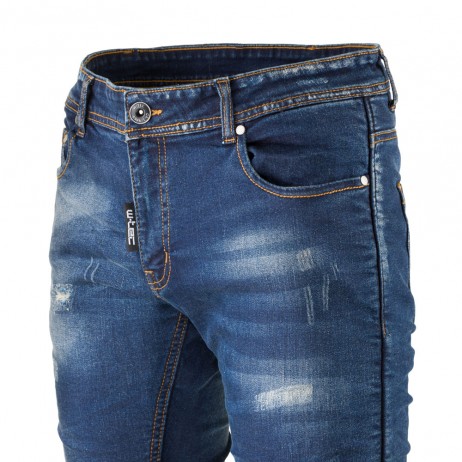 Pantaloni Moto Barbati Jeans W-TEC Feeldy Albastru