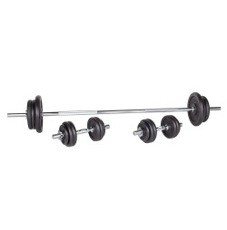 Set de gantere inSPORTline Castblack 160 + 40/30 mm 80 kg