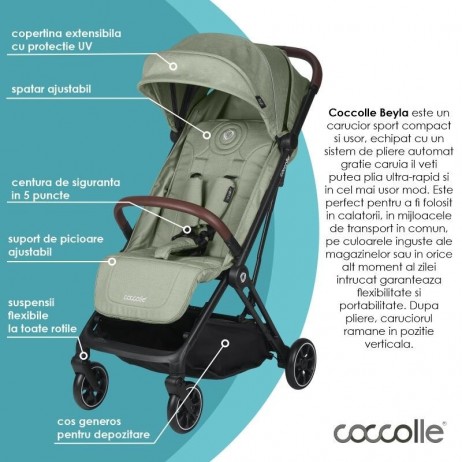 Carucior sport cu pliere automata Coccolle Beyla Greenstone