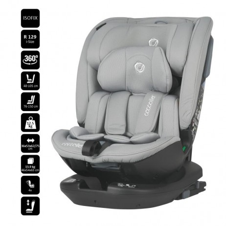 Scaun auto rotativ iSize Coccolle Velsa Neutral grey