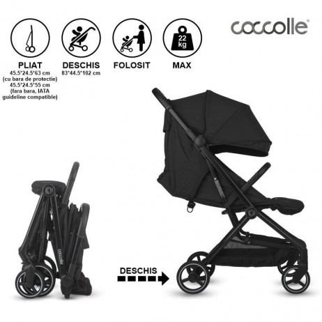 Carucior sport cu pliere automata Coccolle Sierra Diamond black