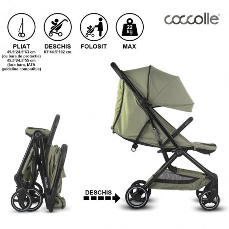 Carucior cu pliere automata Coccolle Sierra Sage green