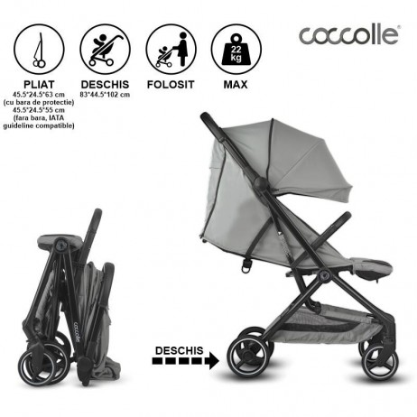 Carucior sport cu pliere automata Coccolle Sierra Greystone