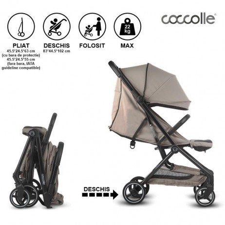 Carucior sport cu pliere automata Coccolle Sierra Taupe brown