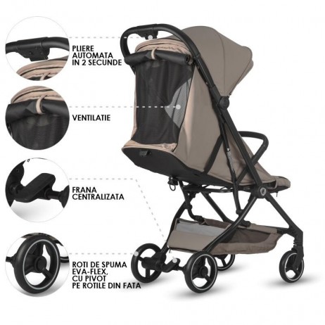 Carucior sport cu pliere automata Coccolle Sierra Taupe brown