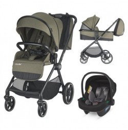 Carucior modular 3in1 Coccolle Lissia Moss green + Scoica auto iSize Coccolle Knox Anthracite