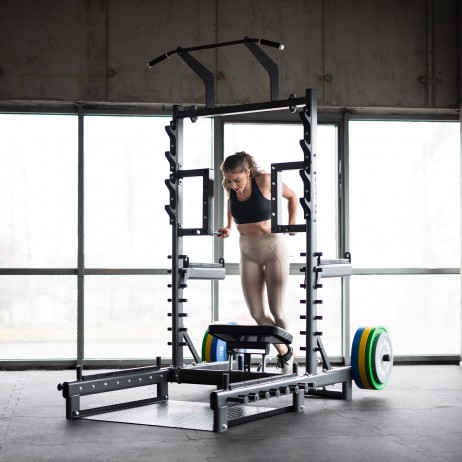 SMP01 MULTIFUNCTIONAL STAND WITH WEIGHTLIFTING AND HIP THRUST PLATFORM COMMERCIAL HMS