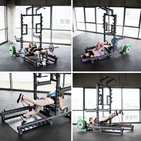 SMP01 MULTIFUNCTIONAL STAND WITH WEIGHTLIFTING AND HIP THRUST PLATFORM COMMERCIAL HMS