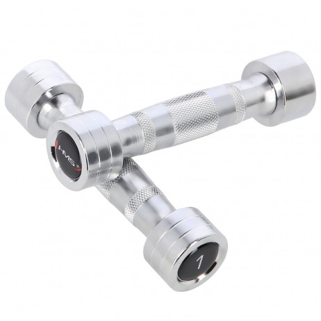 SET CHROMED DUMBBELLS CHD 2 x 1 - 8 KG (72 KG) + RACK STR36 HMS