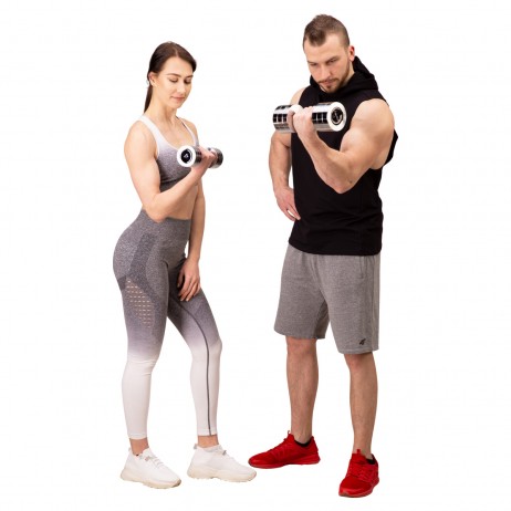 SET CHROMED DUMBBELLS CHD 2 x 1 - 8 KG (72 KG) + RACK STR36 HMS