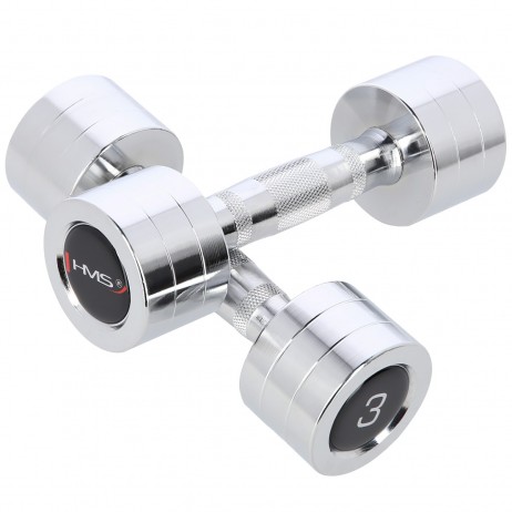 SET CHROMED DUMBBELLS CHD 2 x 1 - 8 KG (72 KG) + RACK STR36 HMS
