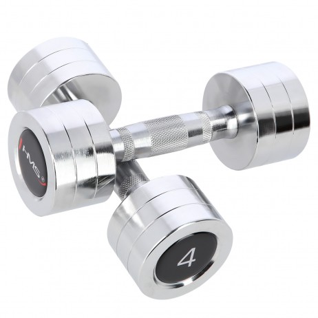 SET CHROMED DUMBBELLS CHD 2 x 1 - 8 KG (72 KG) + RACK STR36 HMS