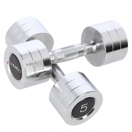 SET CHROMED DUMBBELLS CHD 2 x 1 - 8 KG (72 KG) + RACK STR36 HMS