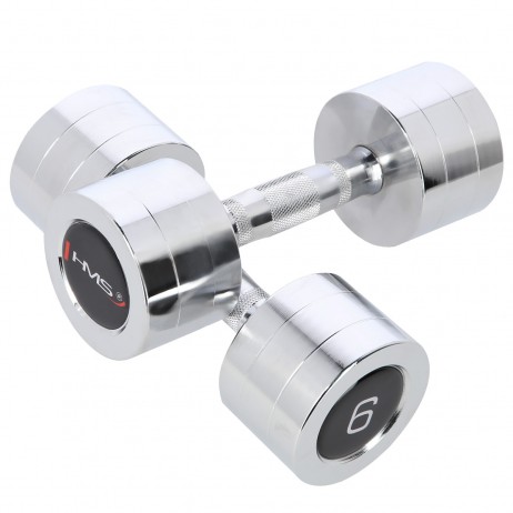 SET CHROMED DUMBBELLS CHD 2 x 1 - 8 KG (72 KG) + RACK STR36 HMS