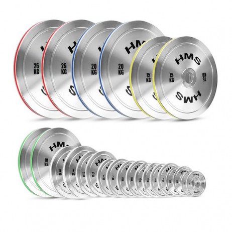 Set greutati olimpice otel HMS TOS 2 x 0.25 - 1.25 KG (6 KG)