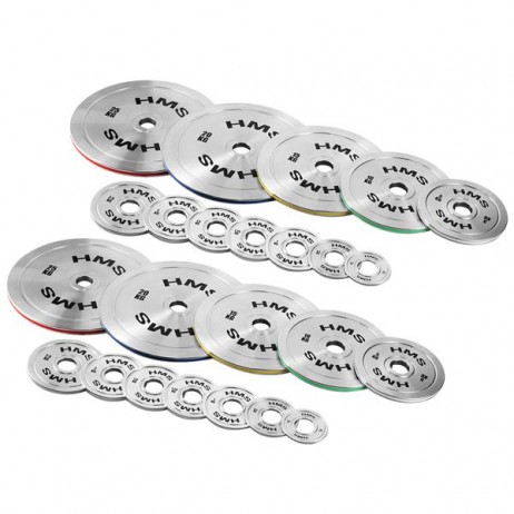 Set greutati olimpice otel HMS TOS 2 x 0.25 - 1.25 KG (6 KG)