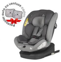 Scaun auto iSize 40-150 cm Coccolle Nyota Moonlit grey+Coccolle Parasolar auto cu ventuze