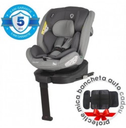 Scaun auto iSize 40-150 cm Coccolle Sidra Moonlit grey+Coccolle protectie bancheta auto mica