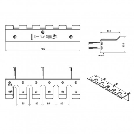 Suport bare olimpice pentru perete HMS STR45