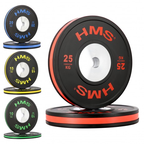 Set Greutati Bumper Plate 10 kg, 15 kg, 20 kg, 25 kg/51 mm HMS BTBR