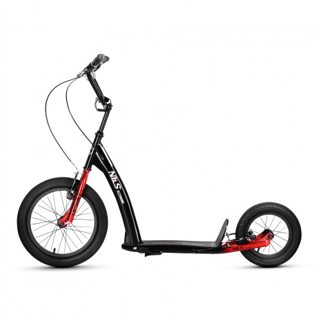 Trotineta Nils Extreme WH10121 cu roti gonflabile 16/12'', negru/verde