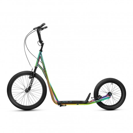 Trotineta Nils Extreme WH10121 cu roti gonflabile 16/12'', negru/rosu