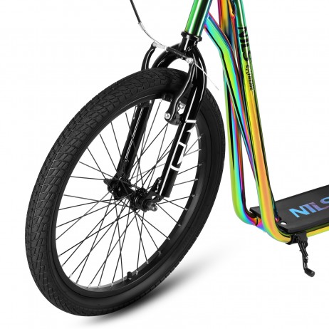 Trotineta Nils Extreme WH10121 cu roti gonflabile 16/12'', negru/rosu