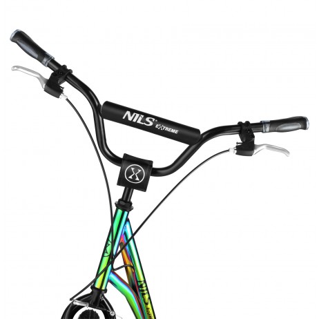 Trotineta Nils Extreme WH10121 cu roti gonflabile 16/12'', negru/rosu