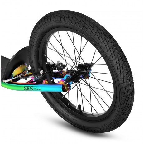 Trotineta Nils Extreme WH10121 cu roti gonflabile 16/12'', negru/rosu