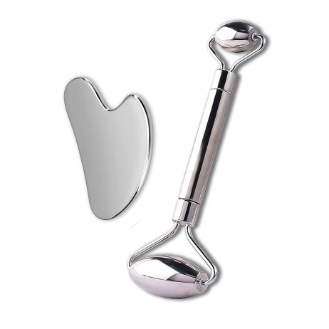 Metal Face Roller & Gua Sha Set inSPORTline Comesta Set