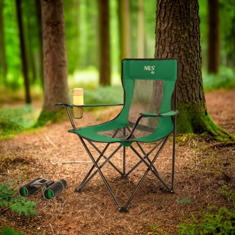 Scaun camping Nils Camp NC3302, Albastru-Gri