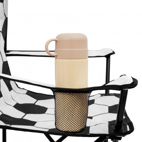 Scaun pliabil Nils Camp NC3303, Alb-Negru