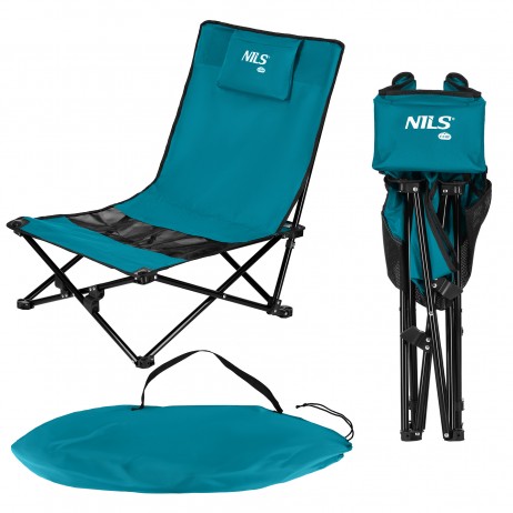 Scaun pliabil camping Nils Camp NC3306, Albastru-Gri