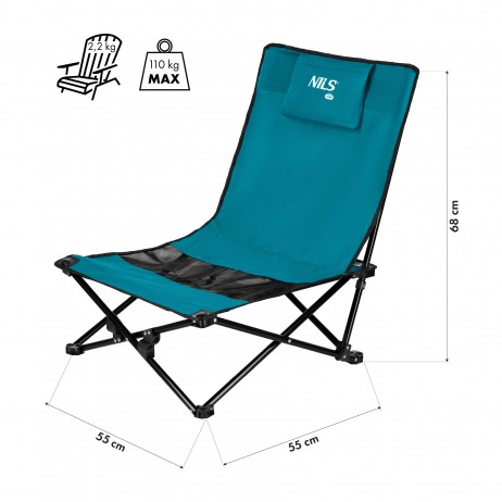 Scaun pliabil camping Nils Camp NC3306, Albastru-Gri