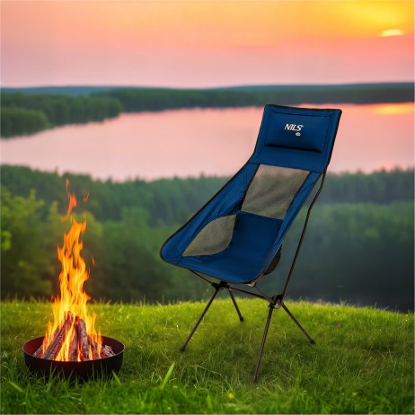 Scaun pliabil camping Nils Camping NC3322 ULTRA LIGHT, Albastru închis