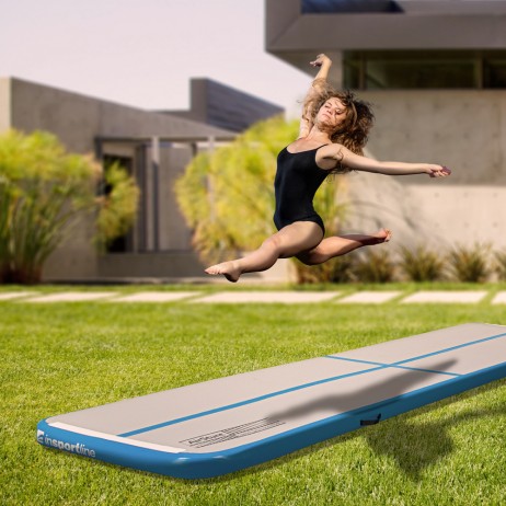 Saltea gonflabila exercitii inSPORTline Airstunt 300 x 100 x 10 cm, Alb