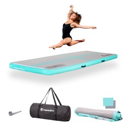 Saltea gonflabila exercitii inSPORTline Airstunt 300 x 100 x 10 cm, Alb