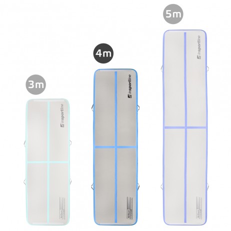Saltea gonflabila exercitii inSPORTline Airstunt 300 x 100 x 10 cm, Alb