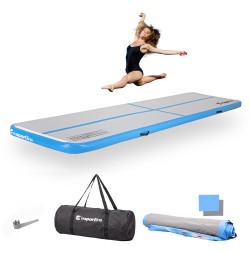 Saltea gonflabila exercitii inSPORTline Airstunt 300 x 100 x 10 cm, Alb