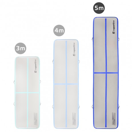 Saltea gonflabila exercitii inSPORTline Airstunt 500 x 100 x 10 cm, Gri