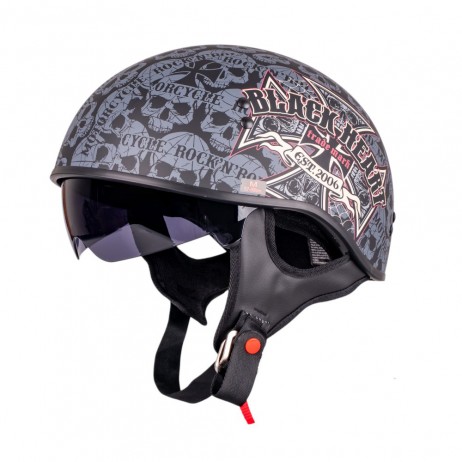 Casca moto W-TEC Black Heart V535 Cross Skull