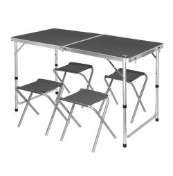 Set masa si scaune Nils Camp NC1633, Gri Inchis